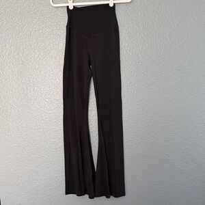 Aerie Black High-Waisted Crossover waistband ultra flare Leggings